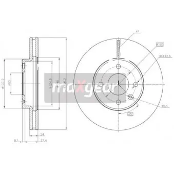 Jeu de 2 disques de frein avant MAXGEAR 19-3212