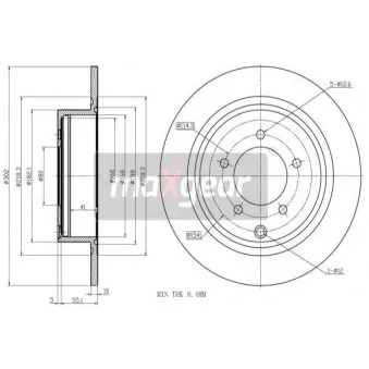 Jeu de 2 disques de frein arrière MAXGEAR 19-3214