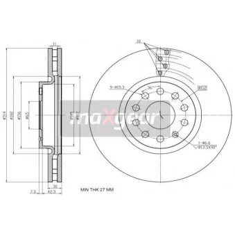 Jeu de 2 disques de frein avant MAXGEAR 19-3215