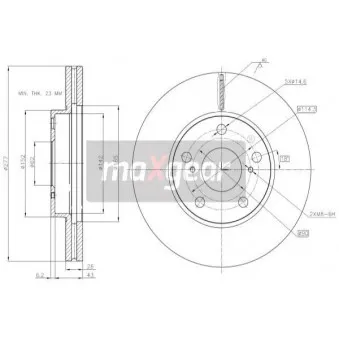 Jeu de 2 disques de frein avant MAXGEAR 19-3216