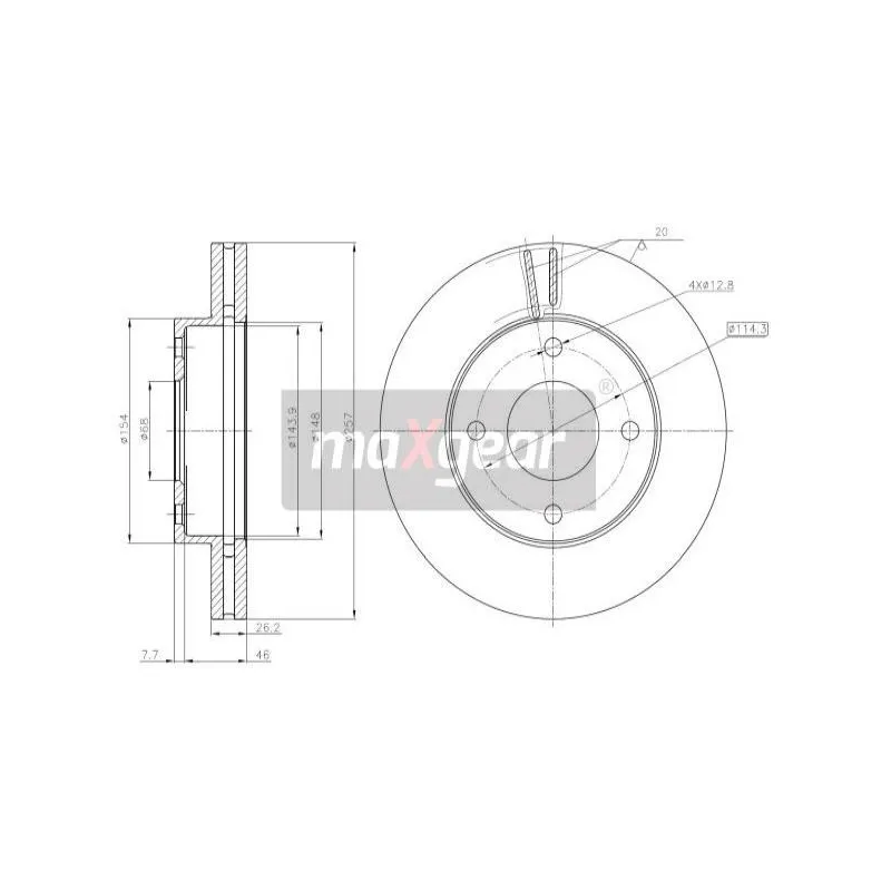 Jeu de 2 disques de frein avant MAXGEAR 19-3217