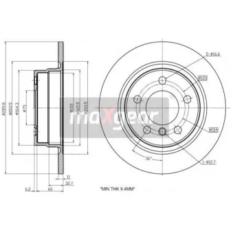Jeu de 2 disques de frein arrière MAXGEAR 19-3219