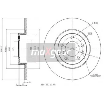 Jeu de 2 disques de frein arrière MAXGEAR 19-3220