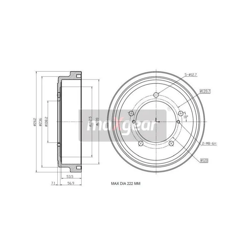 Tambour de frein MAXGEAR 19-3222