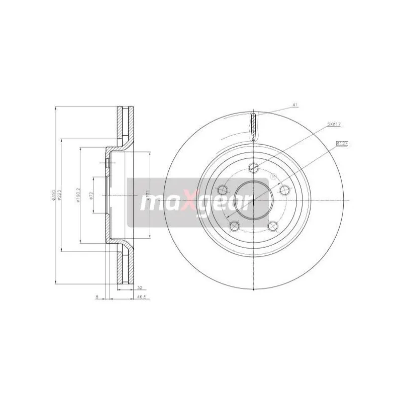 Jeu de 2 disques de frein avant MAXGEAR 19-3224