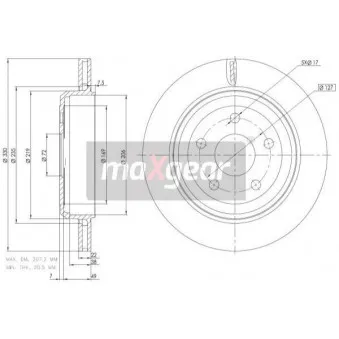 Jeu de 2 disques de frein arrière MAXGEAR 19-3225