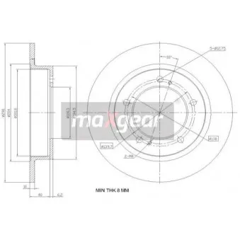 Jeu de 2 disques de frein arrière MAXGEAR 19-3227