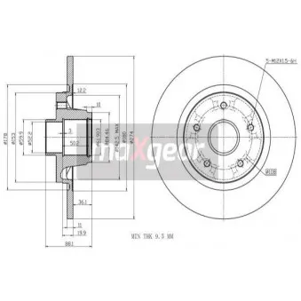 Jeu de 2 disques de frein arrière MAXGEAR 19-3228