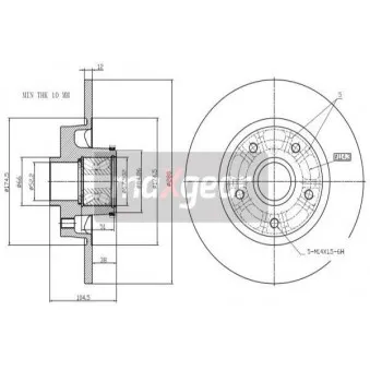 Jeu de 2 disques de frein arrière MAXGEAR 19-3230