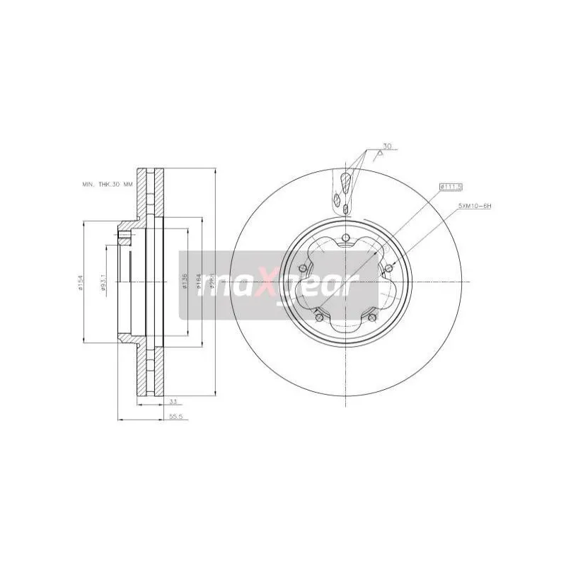 Jeu de 2 disques de frein avant MAXGEAR 19-3231
