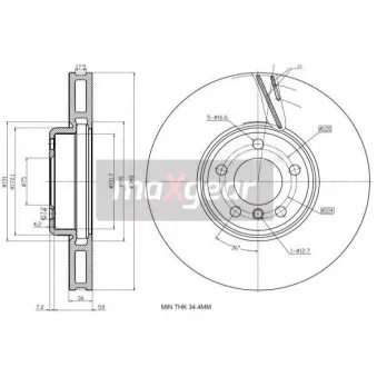 Disque de frein avant droit MAXGEAR 19-3233