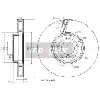 Disque de frein avant gauche MAXGEAR 19-3234
