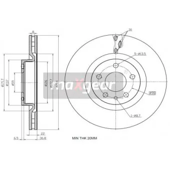 Jeu de 2 disques de frein avant MAXGEAR 19-3236