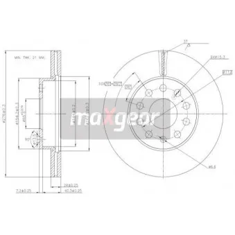 Jeu de 2 disques de frein avant MAXGEAR 19-3238