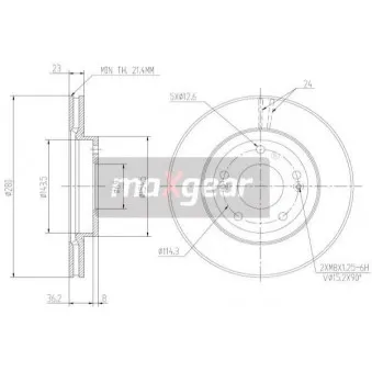Jeu de 2 disques de frein avant MAXGEAR 19-3239