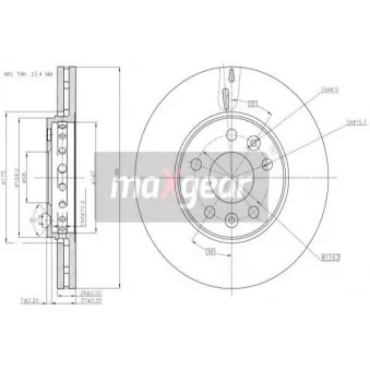 Jeu de 2 disques de frein avant MAXGEAR 19-3241