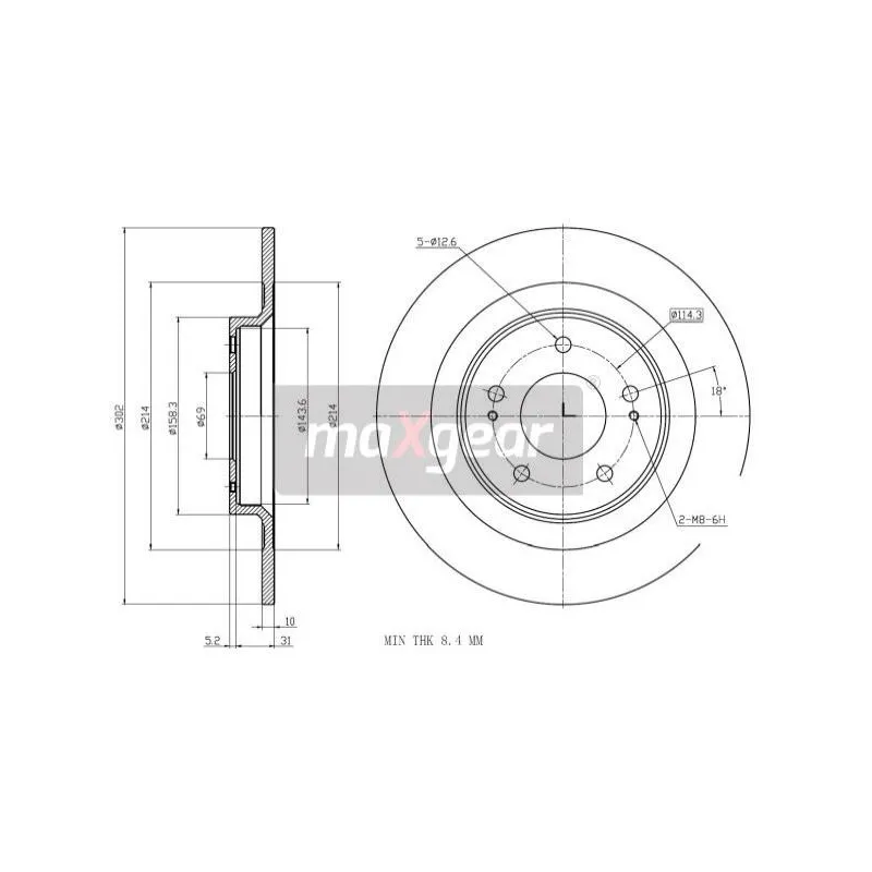 Jeu de 2 disques de frein arrière MAXGEAR 19-3242