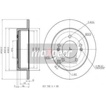 Jeu de 2 disques de frein arrière MAXGEAR 19-3243