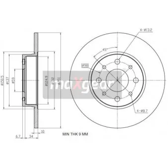 Jeu de 2 disques de frein arrière MAXGEAR 19-3338
