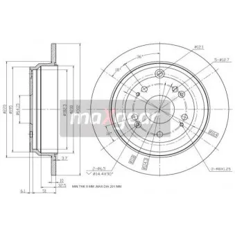 Jeu de 2 disques de frein arrière MAXGEAR 19-3339