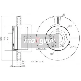 Jeu de 2 disques de frein avant MAXGEAR 19-3340