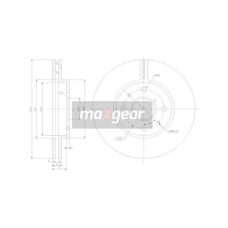Jeu de 2 disques de frein avant MAXGEAR 19-3347