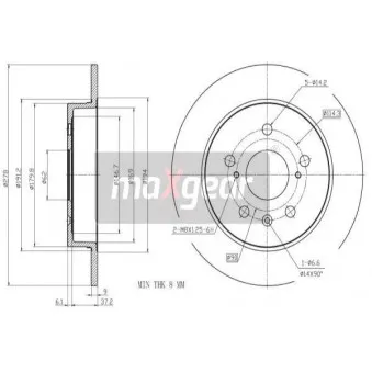 Jeu de 2 disques de frein arrière MAXGEAR 19-3350