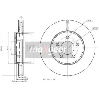Jeu de 2 disques de frein arrière MAXGEAR 19-3352