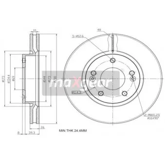 Jeu de 2 disques de frein avant MAXGEAR 19-3354