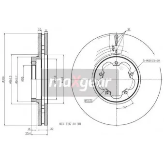 Jeu de 2 disques de frein arrière MAXGEAR 19-3358