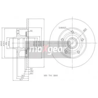 Jeu de 2 disques de frein arrière MAXGEAR 19-3362