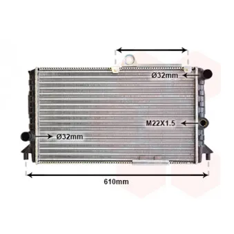 Radiateur, refroidissement du moteur VAN WEZEL 01002005