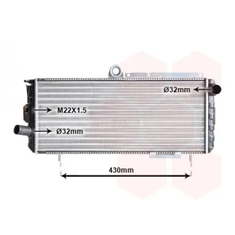 Radiateur, refroidissement du moteur VAN WEZEL 01002007