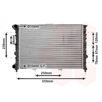 Radiateur, refroidissement du moteur VAN WEZEL 01002029