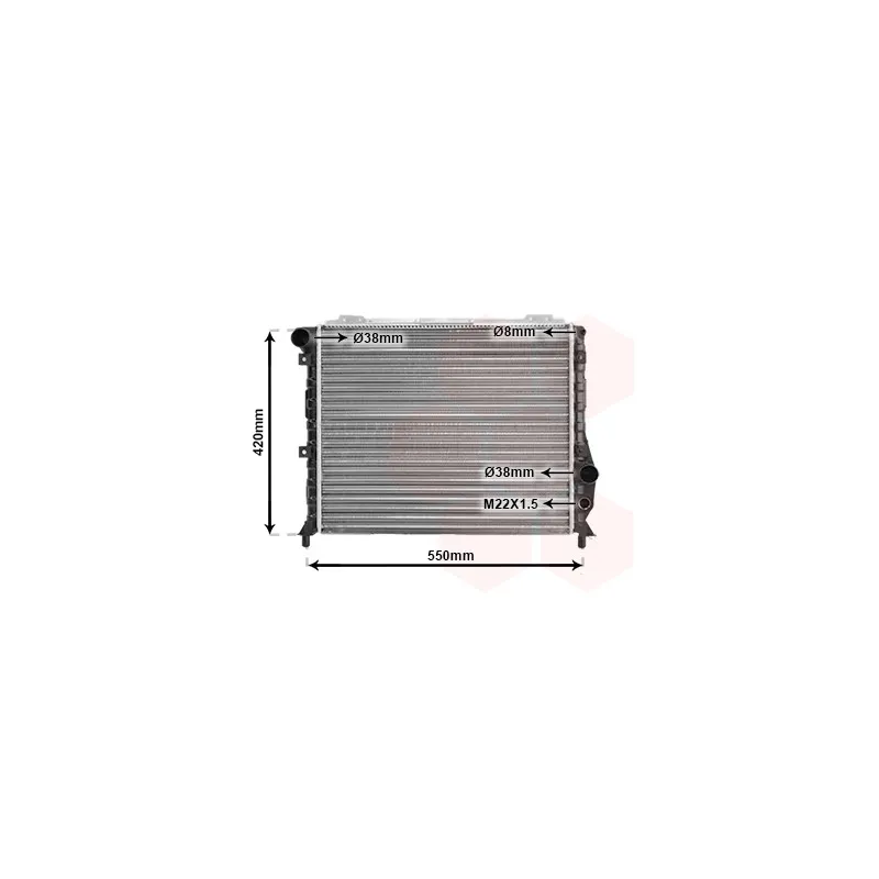 Radiateur, refroidissement du moteur VAN WEZEL 01002035