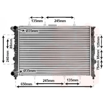 Radiateur, refroidissement du moteur VAN WEZEL 01002038