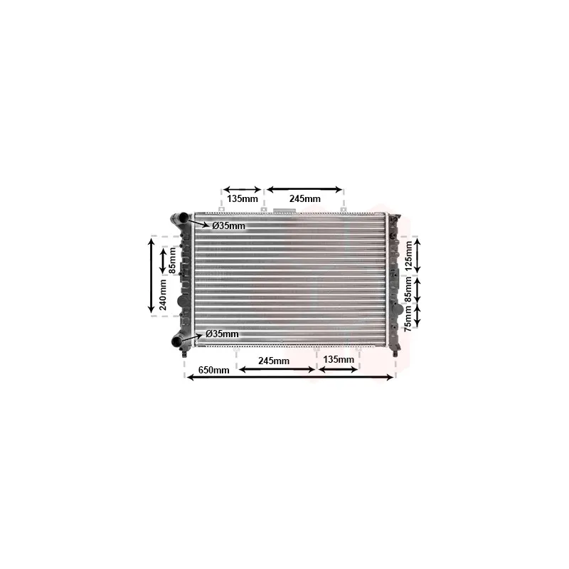 Radiateur, refroidissement du moteur VAN WEZEL 01002038
