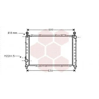 Radiateur, refroidissement du moteur VAN WEZEL 01002055