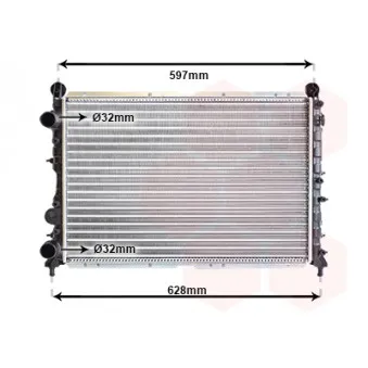 Radiateur, refroidissement du moteur VAN WEZEL 01002068