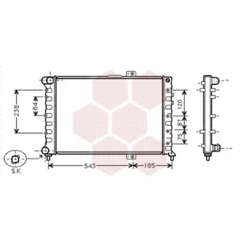 Radiateur, refroidissement du moteur VAN WEZEL 01002075