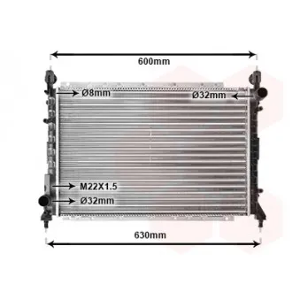 Radiateur, refroidissement du moteur VAN WEZEL 01002076