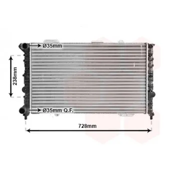 Radiateur, refroidissement du moteur VAN WEZEL 01002079