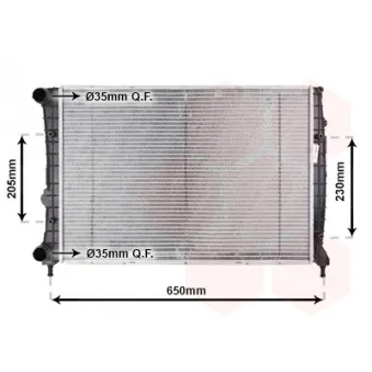 Radiateur, refroidissement du moteur VAN WEZEL 01002087