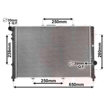 Radiateur, refroidissement du moteur VAN WEZEL 01002091