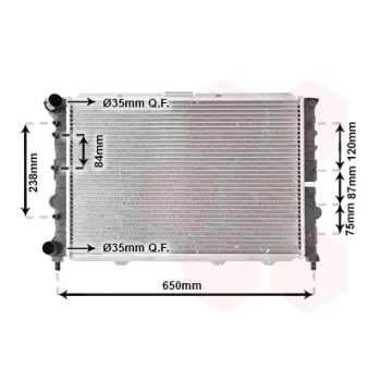 Radiateur, refroidissement du moteur VAN WEZEL 01002114