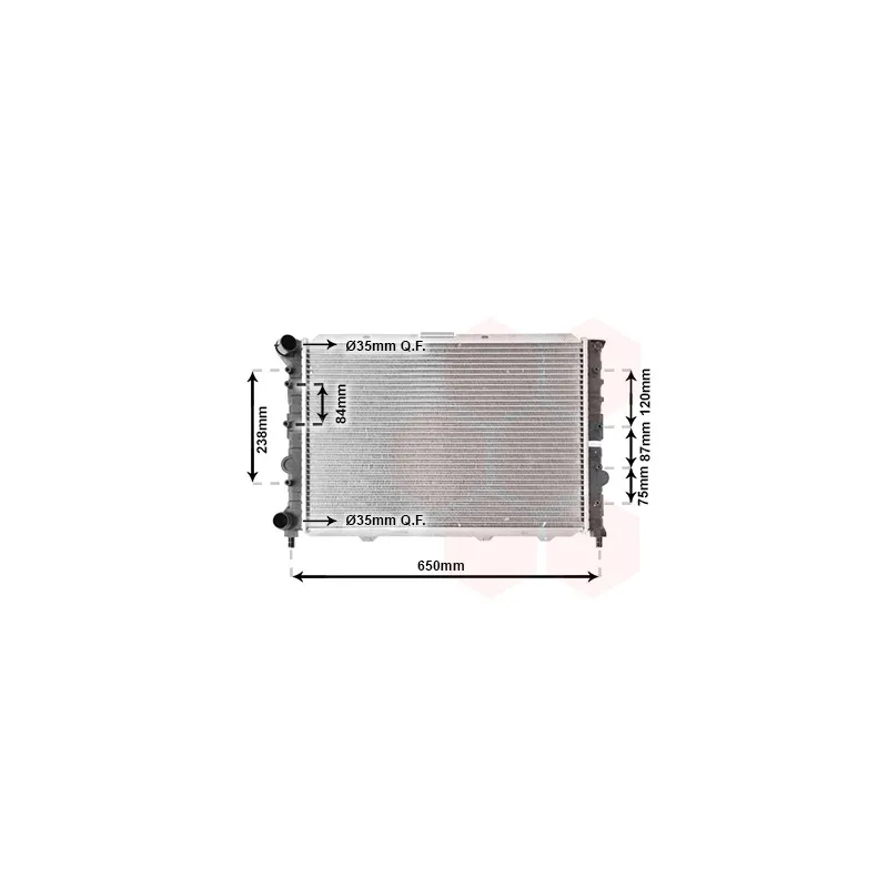 Radiateur, refroidissement du moteur VAN WEZEL 01002114