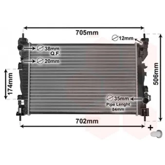 Radiateur, refroidissement du moteur VAN WEZEL 01002119