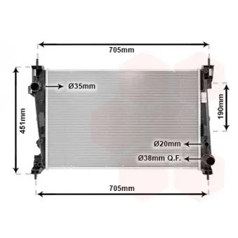 Radiateur, refroidissement du moteur VAN WEZEL 01002123