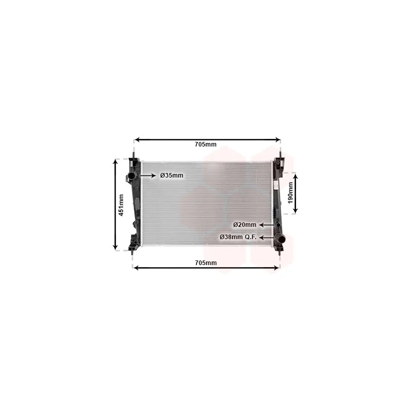 Radiateur, refroidissement du moteur VAN WEZEL 01002123