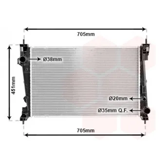 Radiateur, refroidissement du moteur VAN WEZEL 01002124